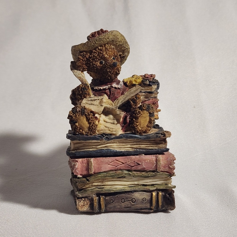 Bear Reading Book Trinket Box On Books‎
